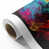 Vibrant Pop Art Canvas - Neon Low-Poly Portrait Wall Art Print