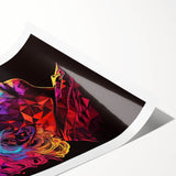 Vibrant Pop Art Canvas - Neon Low-Poly Portrait Wall Art Print