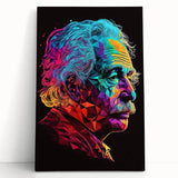 Vibrant Pop Art Canvas - Neon Low-Poly Portrait Wall Art Print