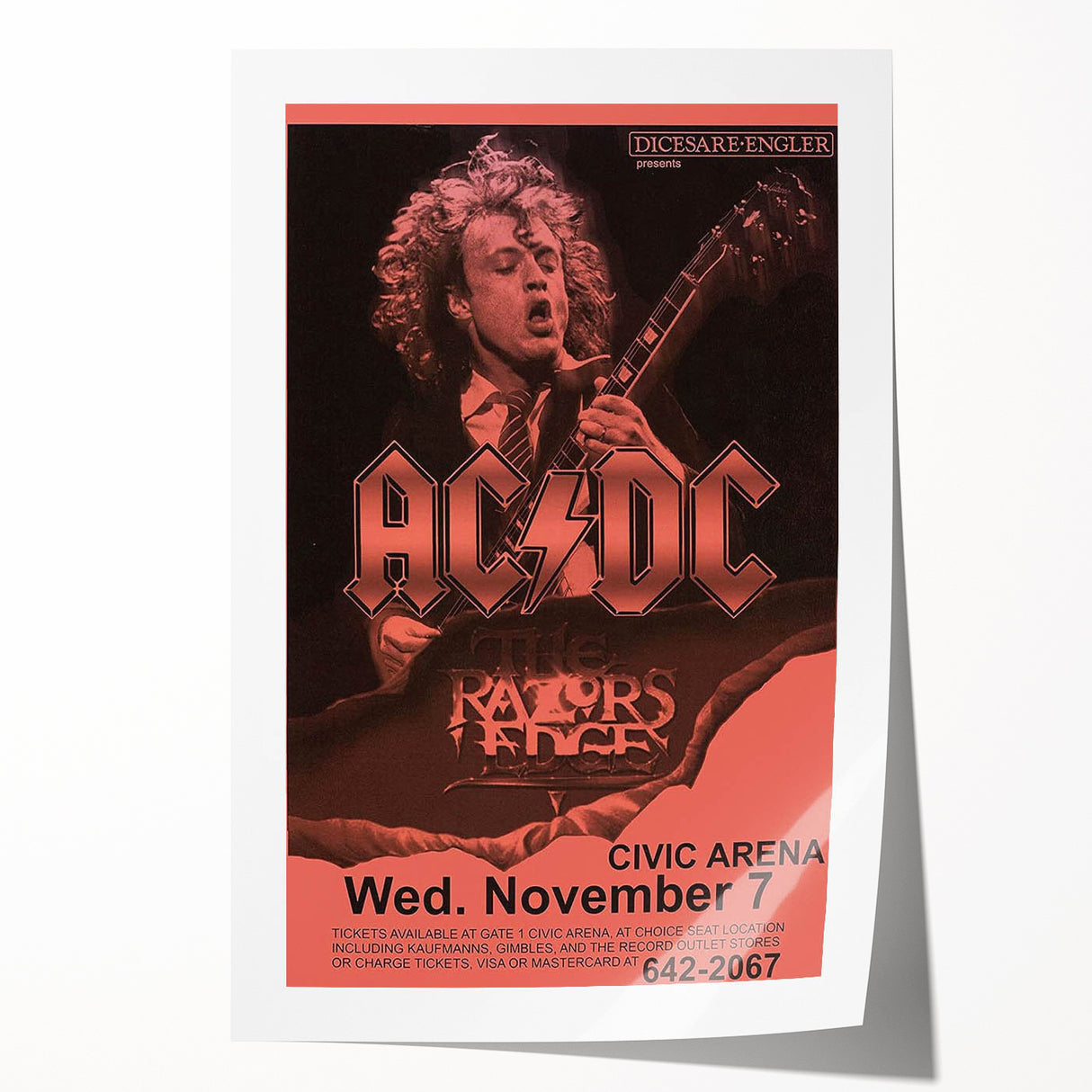 AC/DC Retro Poster Art – Vintage Rock Wall Art Print