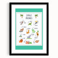 Jungle Animals Kids Educational Wall Art – Learning Poster