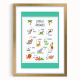 Jungle Animals Kids Educational Wall Art – Learning Poster
