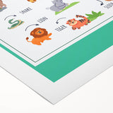 Jungle Animals Kids Educational Wall Art – Learning Poster