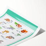 Jungle Animals Kids Educational Wall Art – Learning Poster