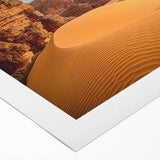 Art deco poster of Algerian scenery on rolled canvas, featuring earthy tones, perfect for dining room wall art.