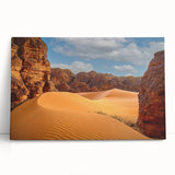 Black and white stretched canvas featuring a serene Algerian landscape, ideal for kitchen wall art or bedroom ambiance.