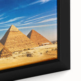 Extra large black wall art of an Egyptian scenery on textured canvas, featuring vibrant, colorful art.