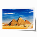 Extra large rolled print of an Egyptian scenery with muted earth tones, ideal for art wall dining room.
