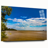 Large abstract wall art depicting the Ethiopian landscape in muted earth tones on acrylic glass.