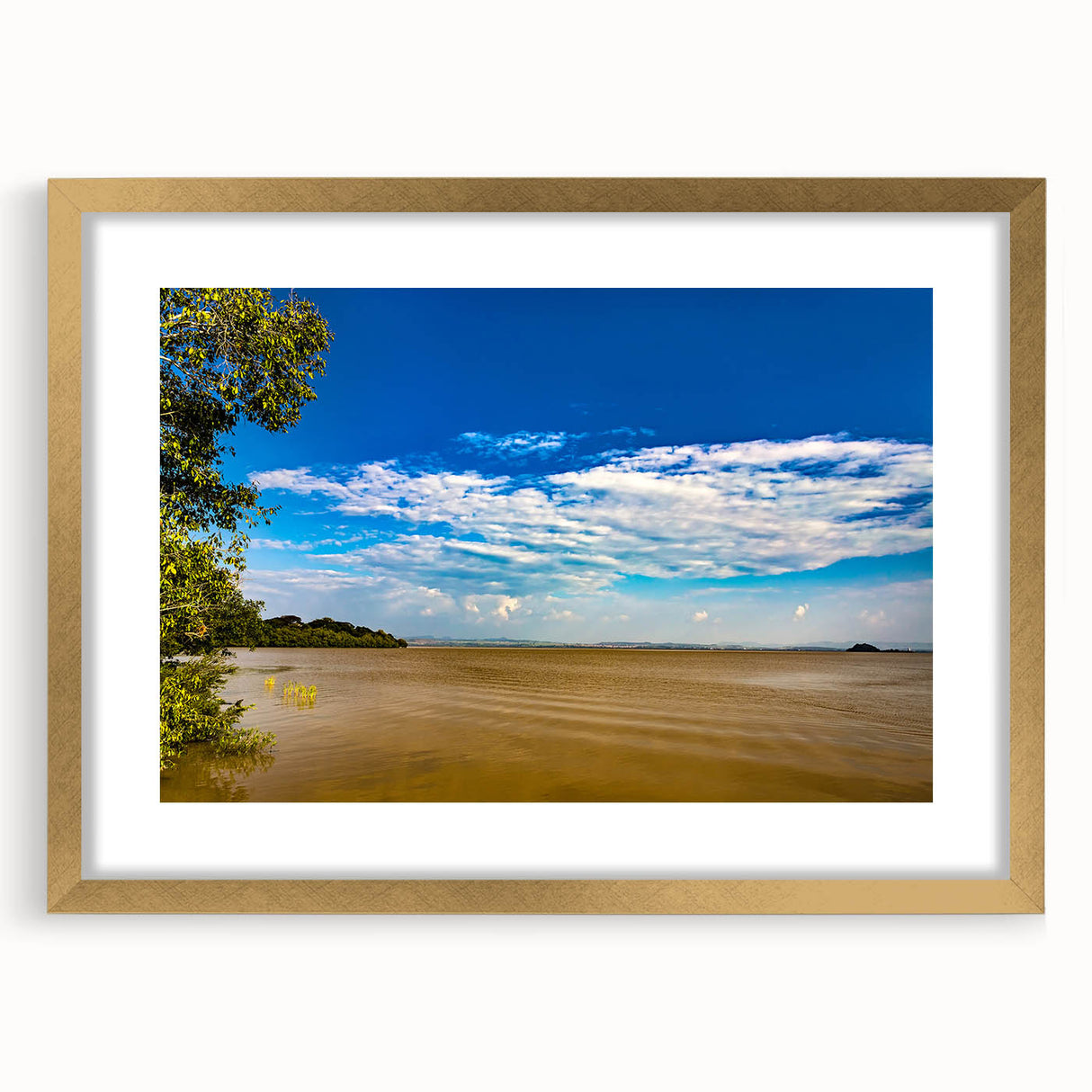 Textured abstract art print of an Ethiopian landscape in muted earth tones on a framed canvas, suitable for bedroom decor.