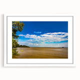 Extra large abstract art print of an Ethiopian landscape in muted earth tones on a framed canvas.