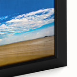 Extra large framed canvas featuring a textured, colorful African scenery, ideal for living room decor.