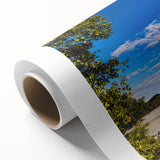 Art Deco style poster of Ethiopian scenery in muted earth tones on rolled canvas, ideal for nursery wall art.