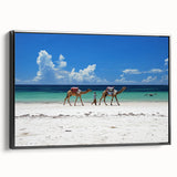 Black and white framed canvas of a Kenyan landscape, ideal for bedroom wall art.