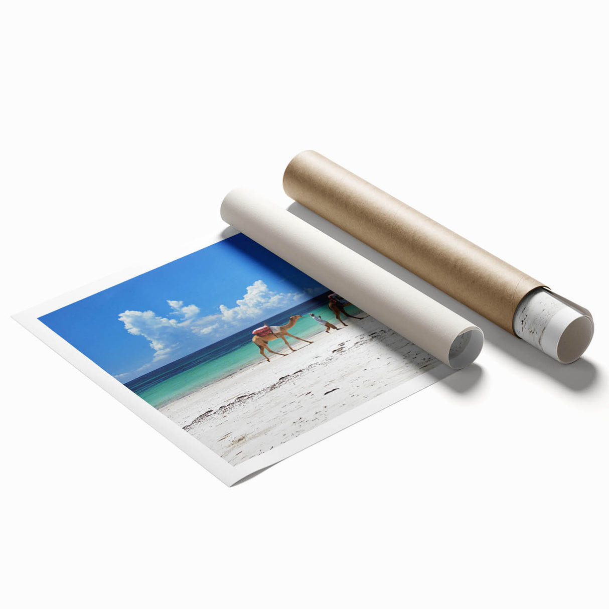 Extra large rolled print of a serene Kenyan landscape with vivid greenery and distant hills.