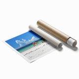 Extra large rolled print of a serene Kenyan landscape with vivid greenery and distant hills.