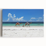 Black and white photograph of African savannah on stretched canvas, ideal for kitchen wall art.