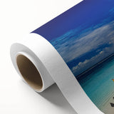 Art deco poster of Madagascar landscape in muted earth tones on rolled canvas, suitable for nursery wall art.