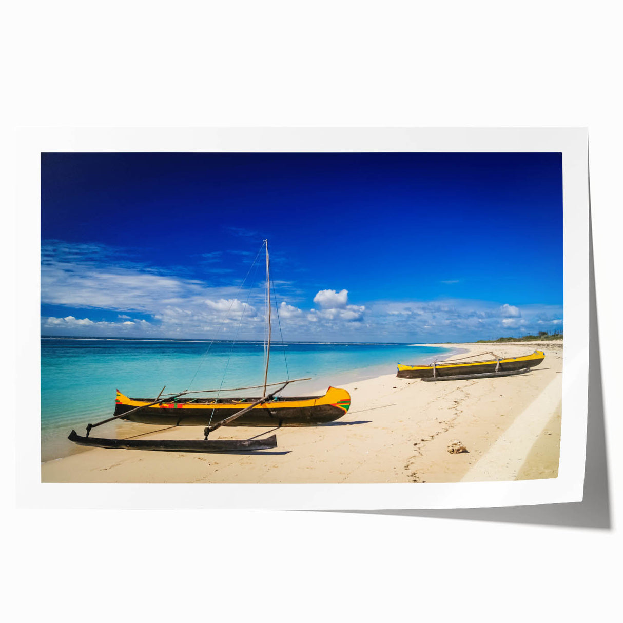 Rolled print of a Madagascar landscape with vibrant green and earth tones, ideal for art wall dining room.