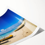 Extra large rolled print featuring line art flowers with vibrant green and yellow tones.