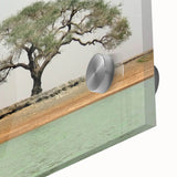 Large abstract wall art depicting Mali scenery on acrylic glass, in earthy tones, suitable for dining room decor.