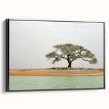 Framed canvas featuring a black and white vintage poster art of Mali landscape, ideal for bedroom wall decor.