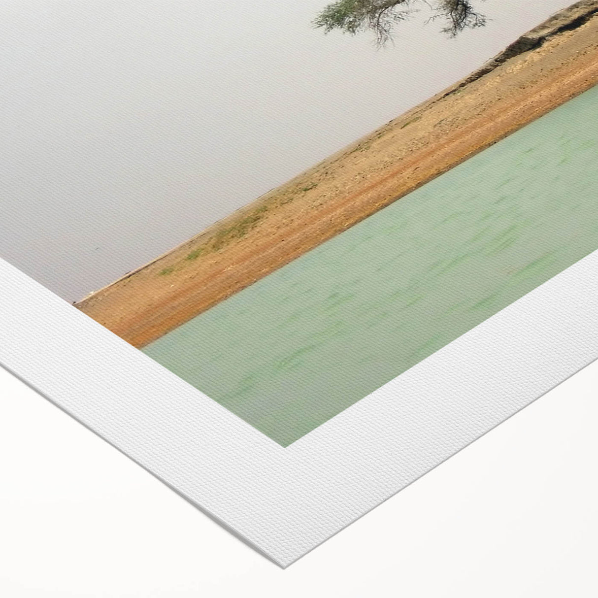 Art deco poster of a Mali scenery in earth tones on rolled canvas, suitable for dining room wall art.