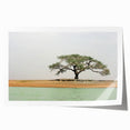 Extra large rolled print depicting a serene Mali landscape in muted earth tones, ideal for art wall dining room.