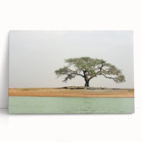 Black and white photograph of an African scenery on large stretched canvas, ideal for kitchen wall art or bedroom decor.