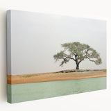 Large canvas print of an African Mali landscape in muted earth tones, suitable for kitchen wall art.