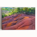 Black and white photo of a Mauritian landscape on stretched canvas, suitable for kitchen wall art.