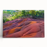 Large black and white stretched canvas of a Mauritian landscape, ideal for kitchen wall art or bedroom decor.
