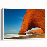 Framed canvas featuring a vintage-style Moroccan landscape in muted earth tones, ideal for bedroom wall art.