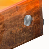 Large abstract depiction of Namibian scenery on acrylic glass, in earthy tones, suited for dining room art.