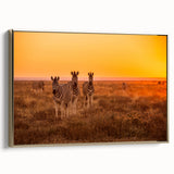 Landscape art painting of a Namibian scenery on a gold-framed canvas, featuring earth tones, ideal for living room decor.