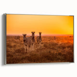 Vintage poster art of a Namibian landscape on a large framed canvas, featuring a palette of earthy tones.