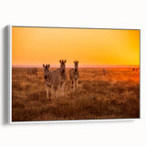 Framed canvas depicting a vintage-style Namibian landscape in muted earth tones, ideal for bedroom wall art.