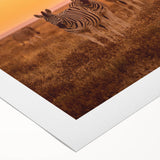 Art deco poster of a Namibian landscape on rolled canvas, featuring muted earth tones, ideal for dining room wall art.