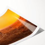 Extra large rolled print of African scenery featuring muted earth tones, ideal for classy bathroom wall art.