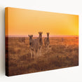 Side view of a stretched canvas depicting a serene Namibian landscape in earthy tones, suitable for kitchen wall art.