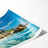 Extra large rolled print featuring line art flowers in pastel shades, ideal for large living room wall art.