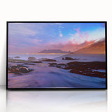 Large abstract wall art featuring a South African scenery in muted earth tones on a framed acrylic panel.