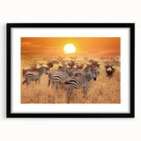 Extra large abstract art print of a colorful, textured African landscape on a framed canvas, ideal for living room decor.