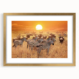 Extra large abstract art print depicting a textured African savannah scene in earthy tones on a framed canvas.