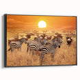Black and white framed canvas of a Tanzanian landscape, ideal for bedroom wall decor.