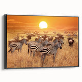 Black and white framed canvas of a Tanzanian landscape, ideal for bedroom wall decor.