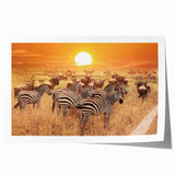 Extra large rolled print of Tanzania scenery, featuring vibrant greens and earth tones, ideal for dining room wall art.