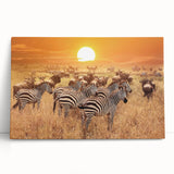 Large black and white canvas of African scenery, ideal for kitchen wall art.