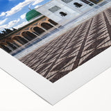 Art deco poster depicting the Tunisian landscape on rolled canvas, featuring earthy tones, ideal for dining room wall art.