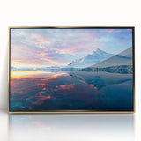 Framed acrylic print of a serene Antarctic landscape, featuring icy blues and whites, ideal for modern art wall decor.